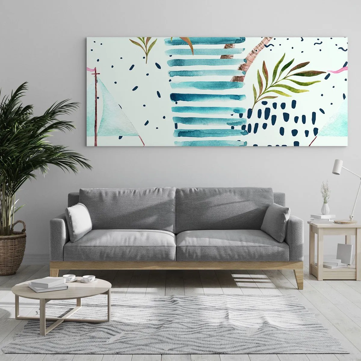 Glasbild - Bild auf glas - Urlaub unter Palmen - 90x30 cm