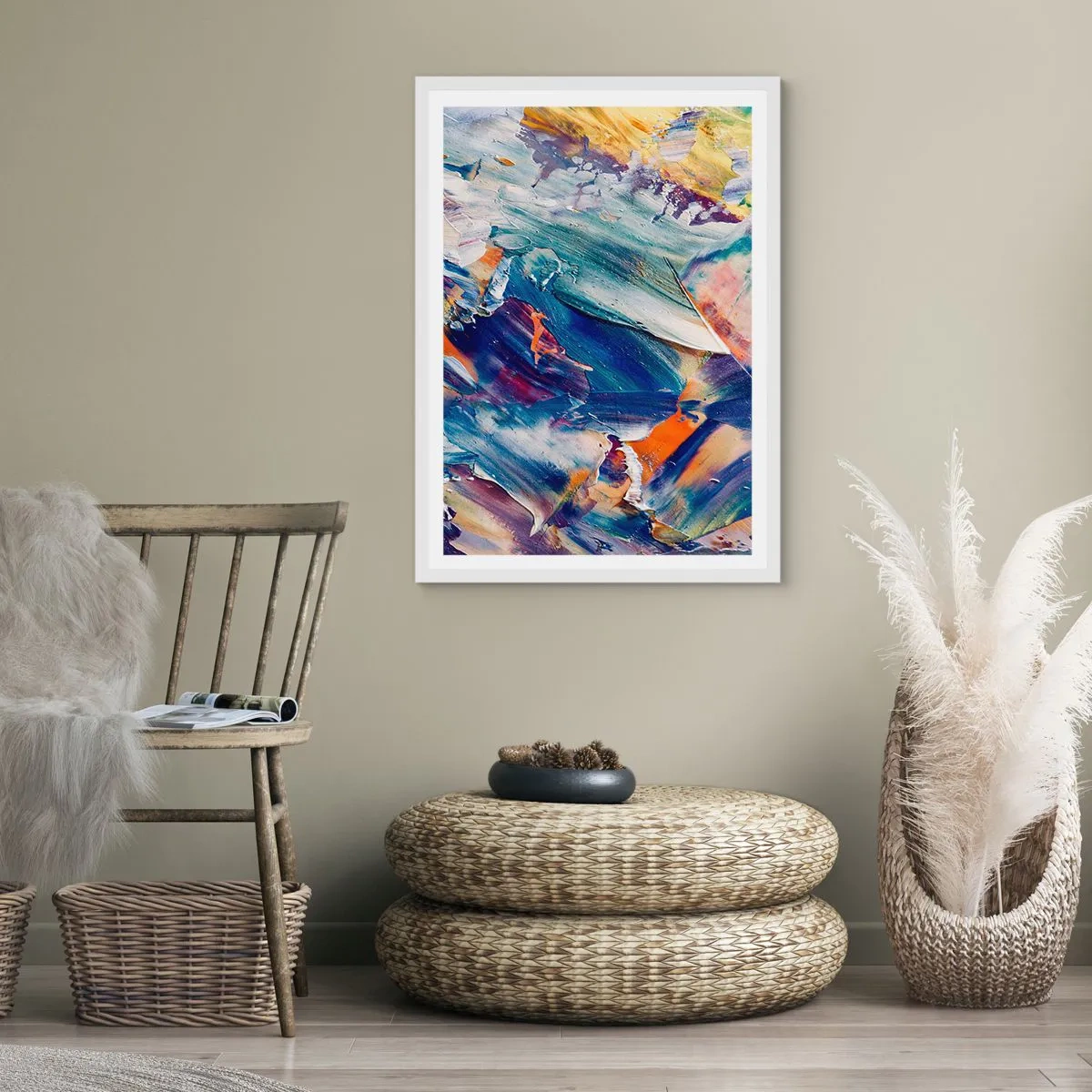 Poster in einem weißen Rahmen - Farbverwirrung - 50x70 cm