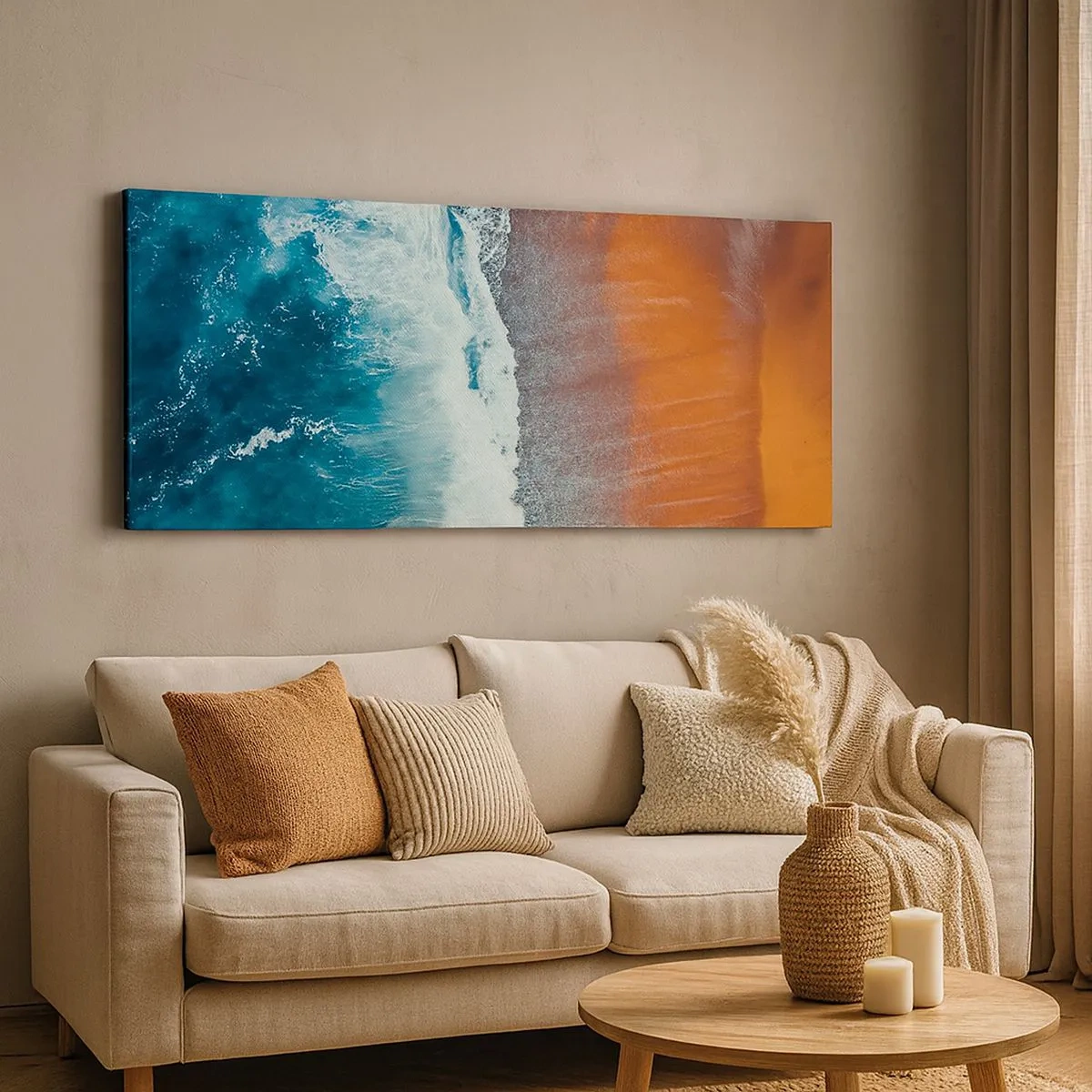 Bild auf Leinwand - Leinwandbild - Berührung des Ozeans - 100x40 cm