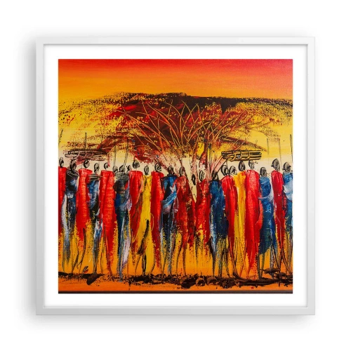 Poster in einem weißen Rahmen - Dort, dort, dort gehen sie - 60x60 cm