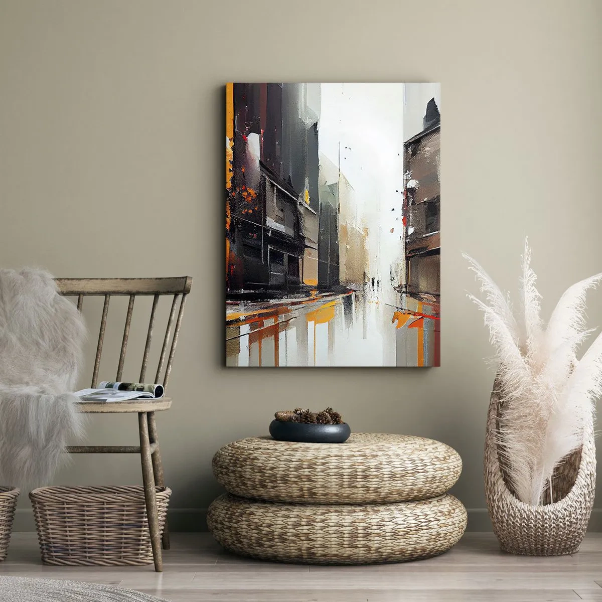 Bild auf Leinwand - Leinwandbild - Regnerischer Tag - 55x100 cm