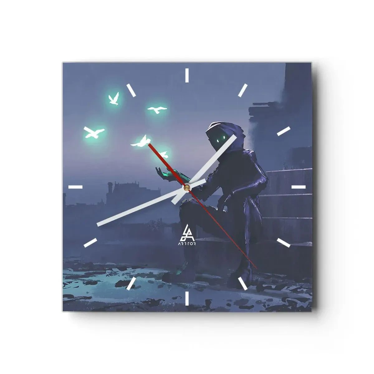 Wanduhr - Glasuhr - Das Leben wird zurückkommen - 40x40 cm