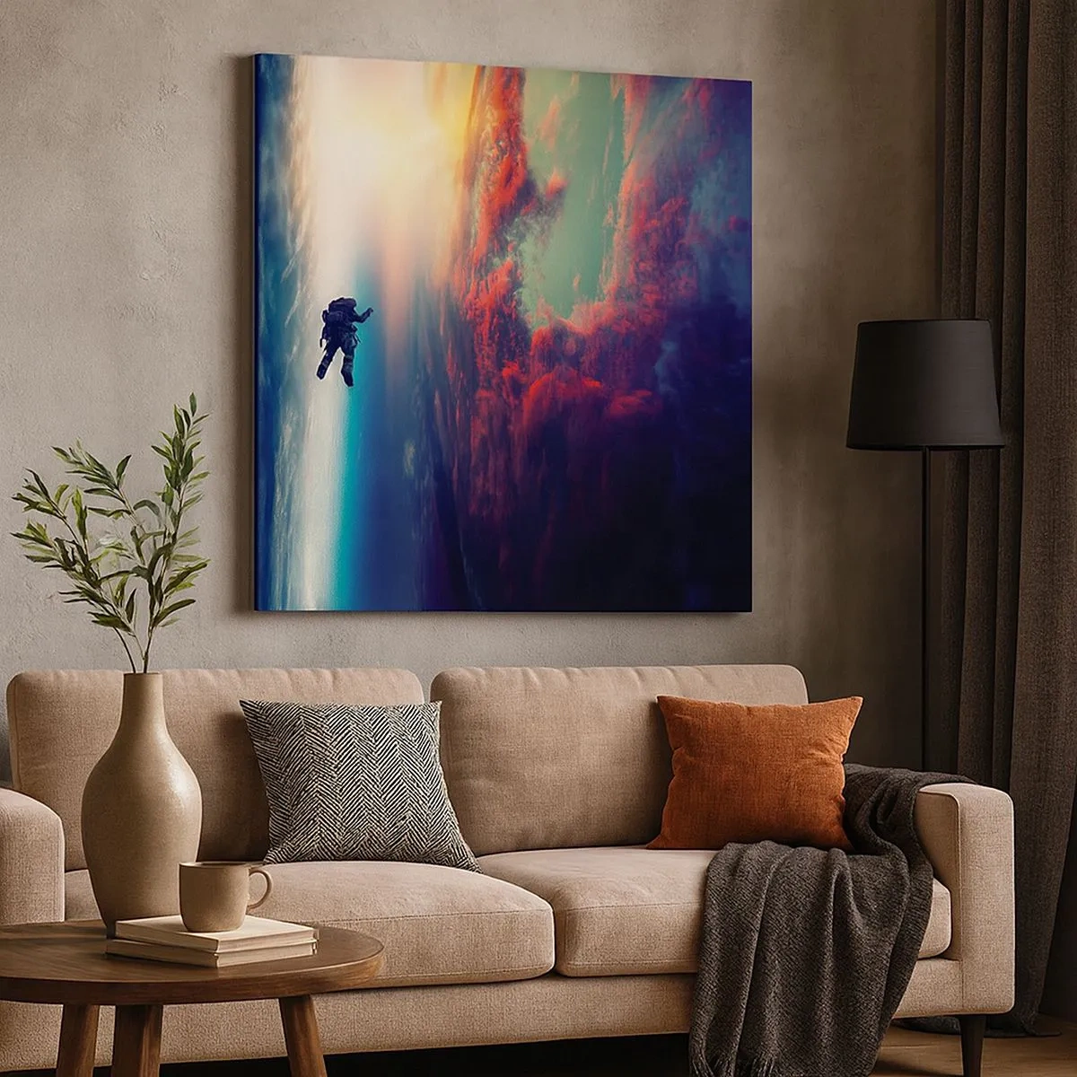 Bild auf Leinwand - Leinwandbild - Sich dem Universum stellen - 30x30 cm