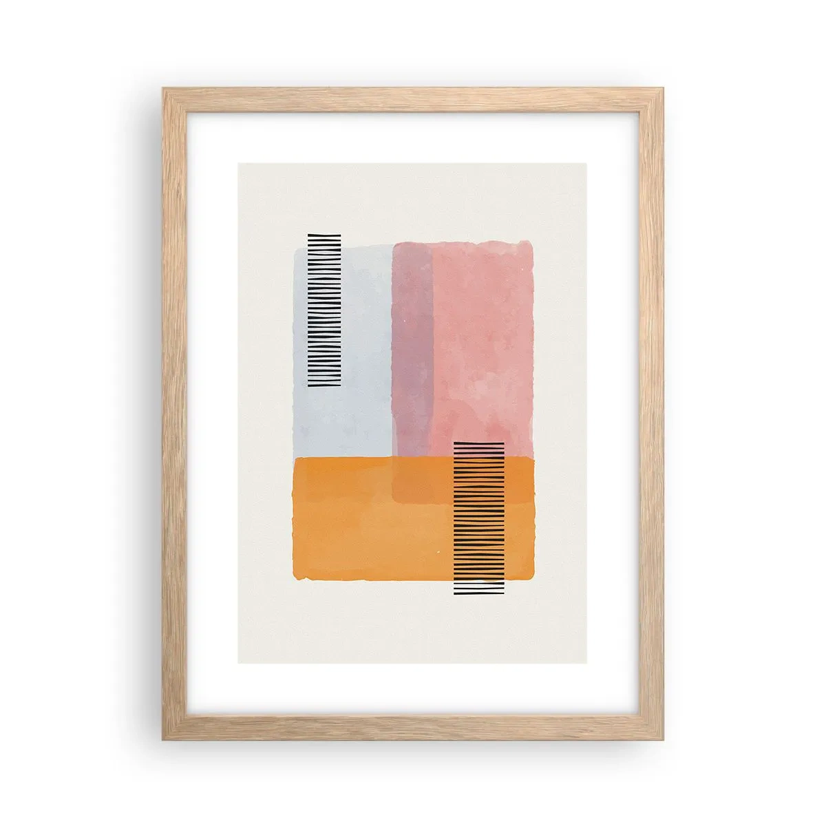 Poster in einem Rahmen aus heller Eiche - Von Ecke zu Ecke - 30x40 cm