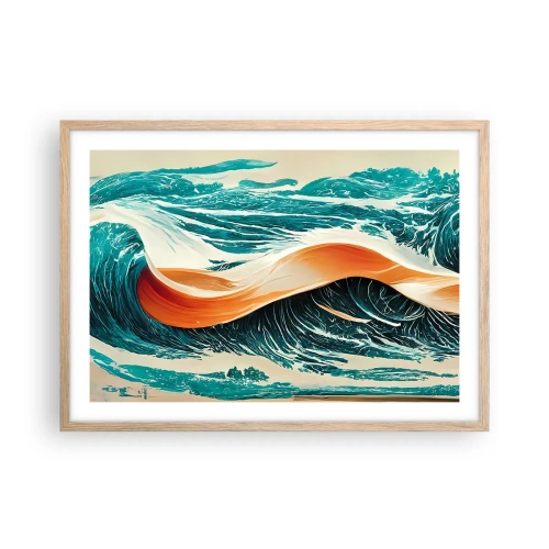 Poster in einem Rahmen aus heller Eiche - Traum eines Surfers - 70x50 cm