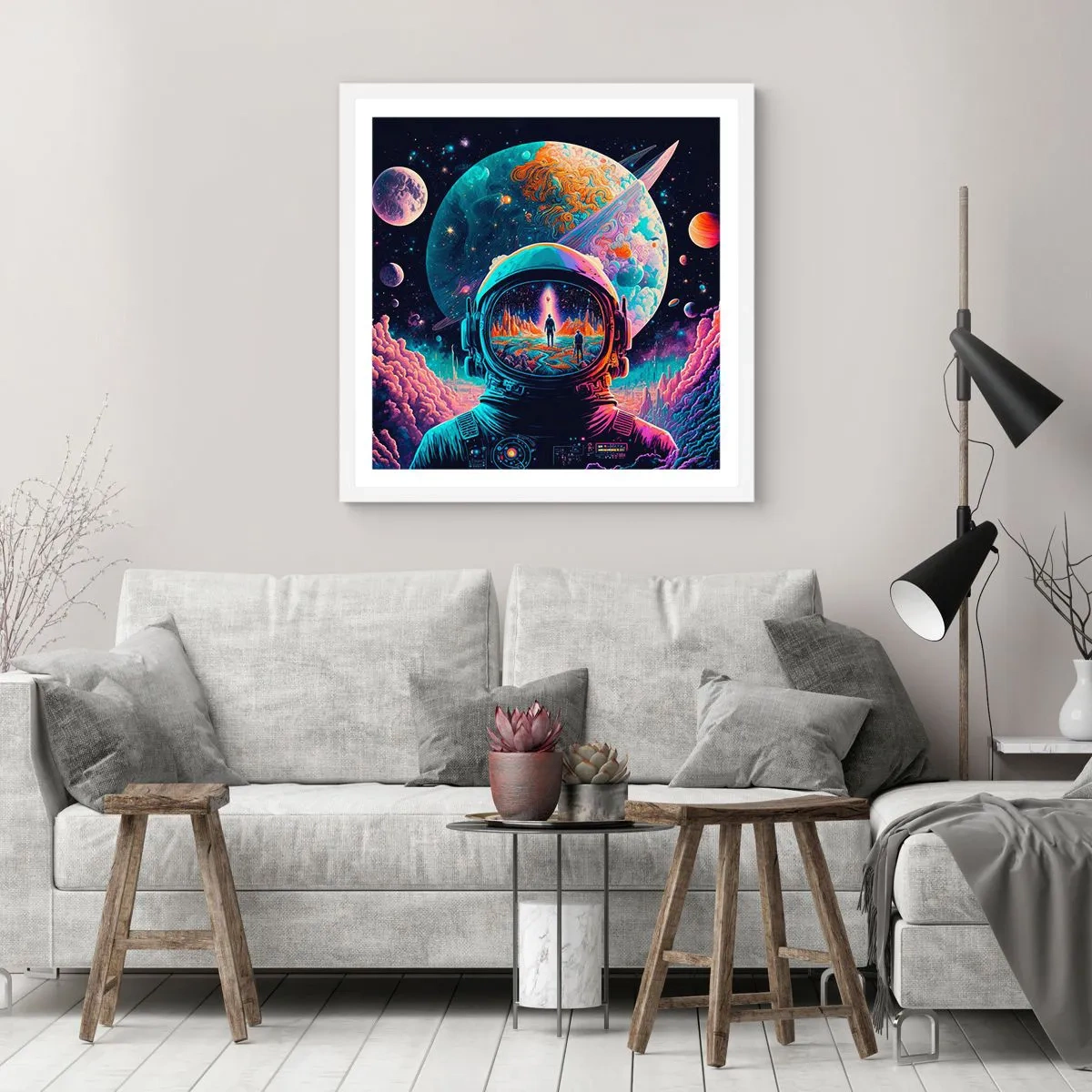 Poster in einem weißen Rahmen - Philosophen haben nicht davon geträumt - 60x60 cm