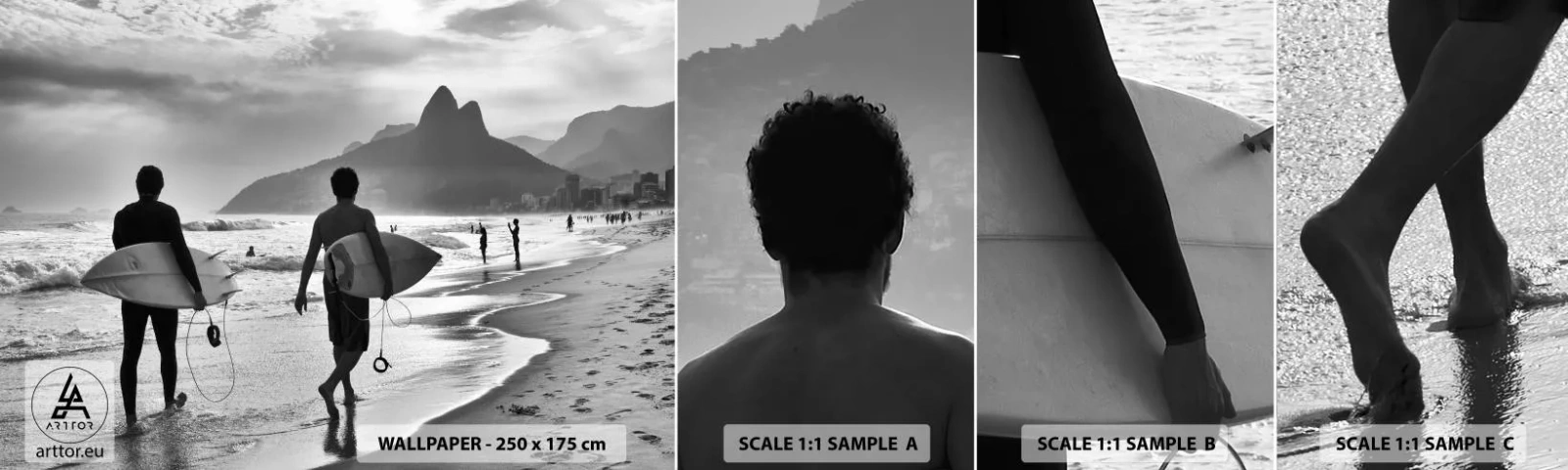 Fototapetenmuster Standard Eco - Single-Wave-Samba - Surfer, Brasilien, Meer - 100x30 cm