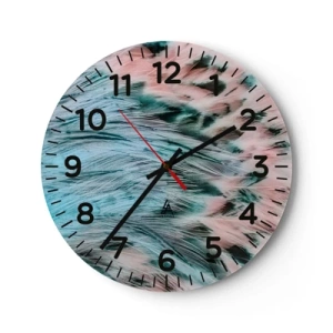 Wanduhr - Glasuhr - Saphirrosa Daunen - 30x30 cm