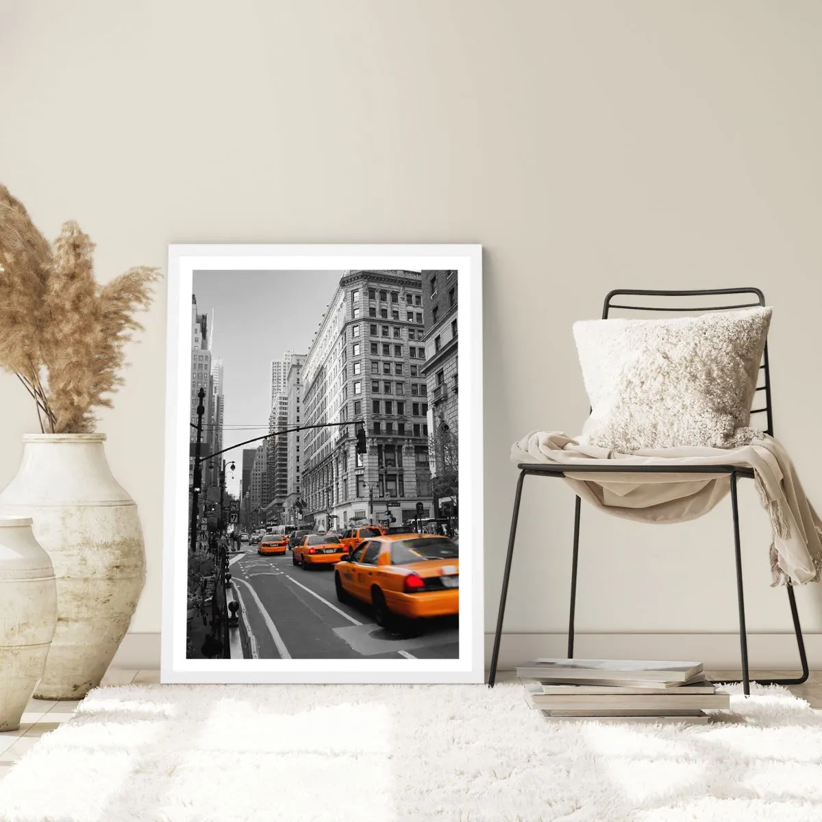 Poster in einem weißen Rahmen - Sonnen der Großstadt - 70x100 cm