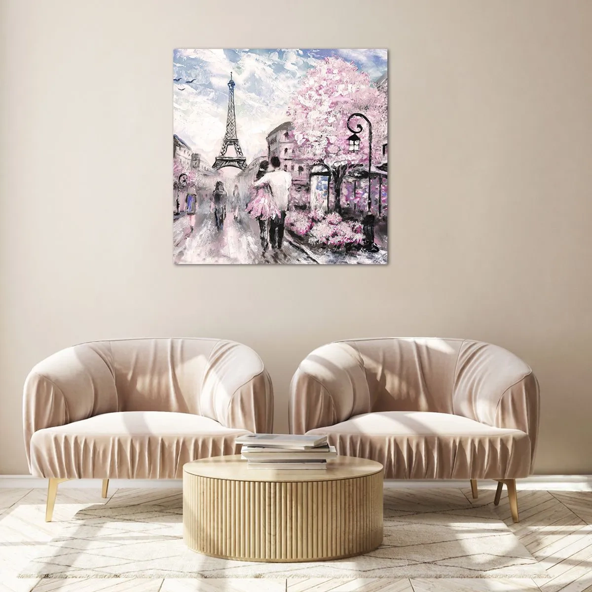 Glasbild - Bild auf glas - Wie man sich verlieben kann, ist nur in ... - 70x70 cm