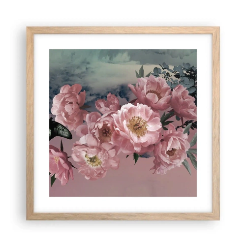 Poster in einem Rahmen aus heller Eiche - Der Höhepunkt der Romantik - 40x40 cm