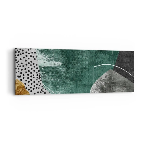 Bild auf Leinwand - Leinwandbild - Bunte Abstraktion mit Blattgold - 90x30 cm