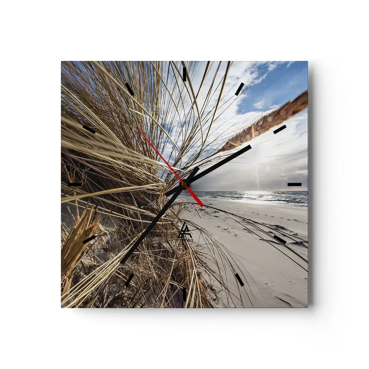 Wanduhr - Glasuhr - Ein Treffen der Elemente der Natur - 40x40 cm