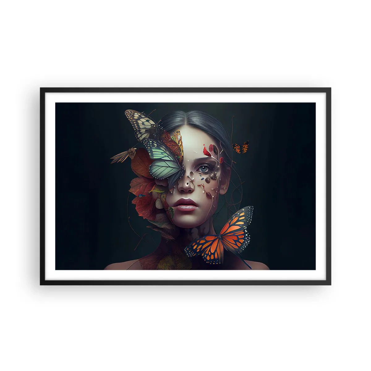 Poster in einem schwarzem Rahmen - Wunderbare Metamorphose - 91x61 cm