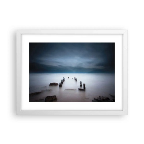 Poster in einem weißen Rahmen - Nachdenklicher See - 40x30 cm