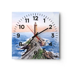 Wanduhr - Glasuhr - Dem Meer zugewandt - 40x40 cm