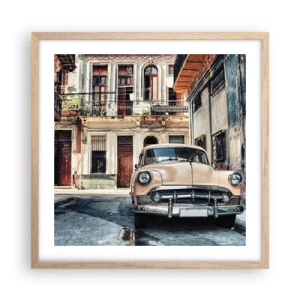 Poster in einem Rahmen aus heller Eiche - Die Siesta in Havanna - 50x50 cm