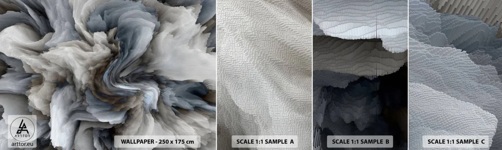 Fototapetenmuster Standard Eco - Stein und Blume - 3D, Dreidimensional, Stück - 100x30 cm