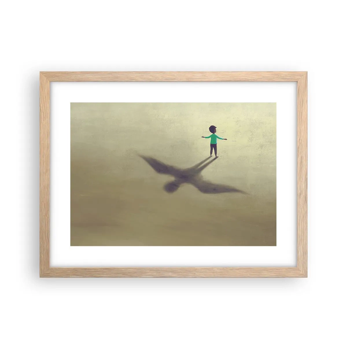 Poster in einem Rahmen aus heller Eiche - Der Held der Zukunft - 40x30 cm