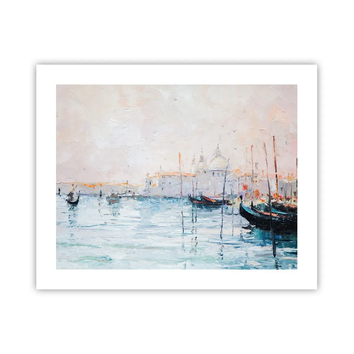 Poster - Hinter dem Wasser, hinter dem Nebel - 50x40 cm