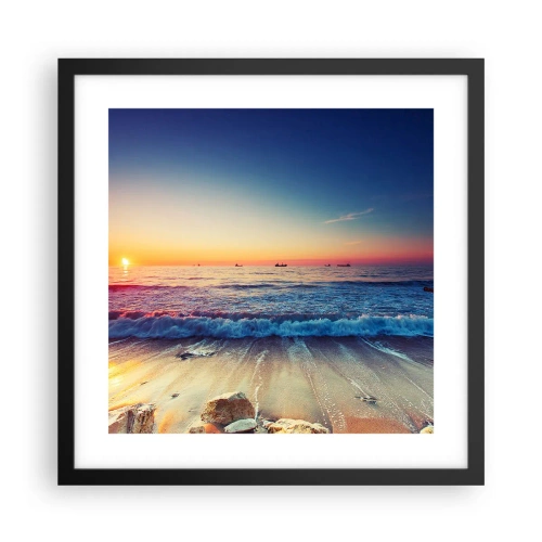 Poster in einem schwarzem Rahmen - Was ist mit dem Horizont? - 40x40 cm