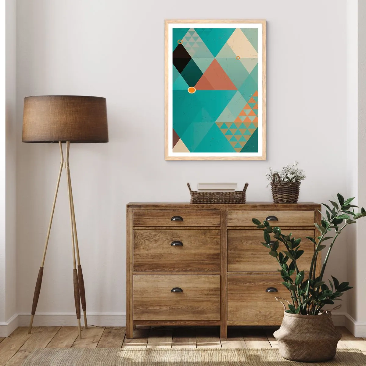 Poster in einem Rahmen aus heller Eiche - Einheit der Vielheit, Vielheit der Einheit - 70x100 cm