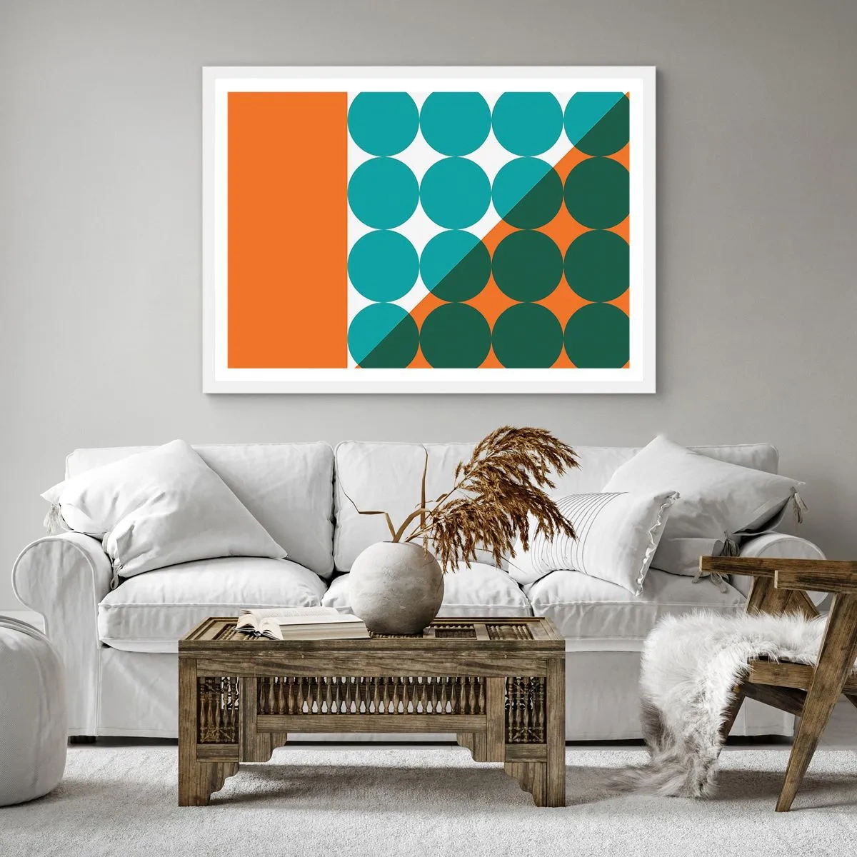 Poster in einem weißen Rahmen - Nach oben und schräg - 60x60 cm