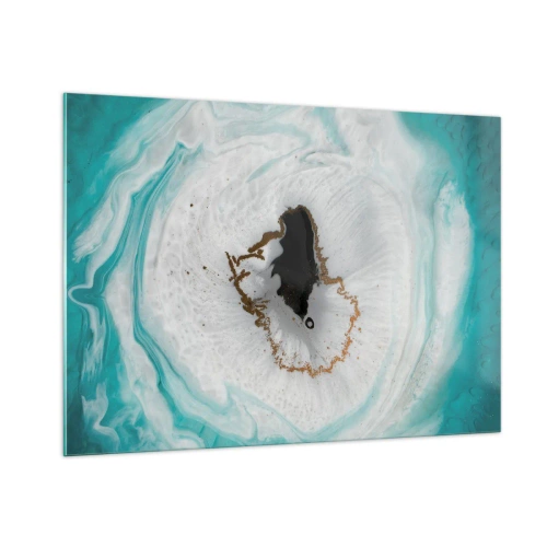 Glasbild - Bild auf glas - Eine abstrakte Form, die einem Querschnitt eines Minerals ähnelt - 100x70cm - Nach Innen eindringen - Moderne Wanddekoration für Wohnzimmer und Schlafzimmer ARTTOR