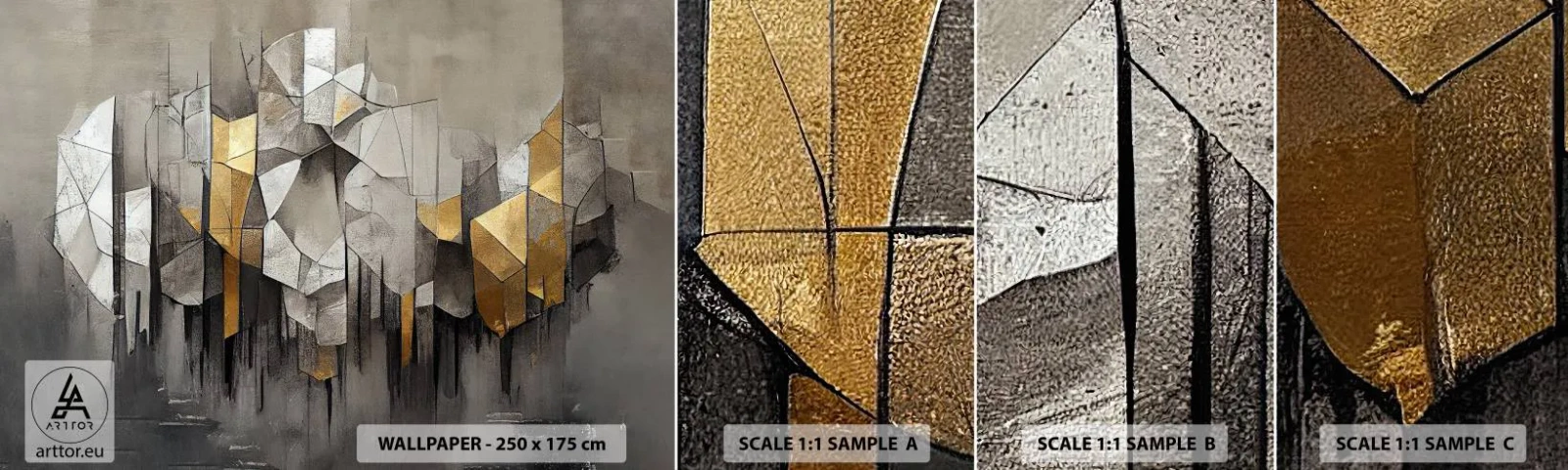 Fototapeten Muster Selbstklebend Deluxe Sticker - Komposition aus Eis und Licht - Abstraktion, Stück, Art Deco - 100x30 cm