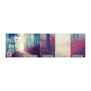 Fototapeten Muster Premium Canvas - Wie gut ist es, im Morgengrauen aufzustehen - Landschaft, Wald, Forststraße - 100x30 cm