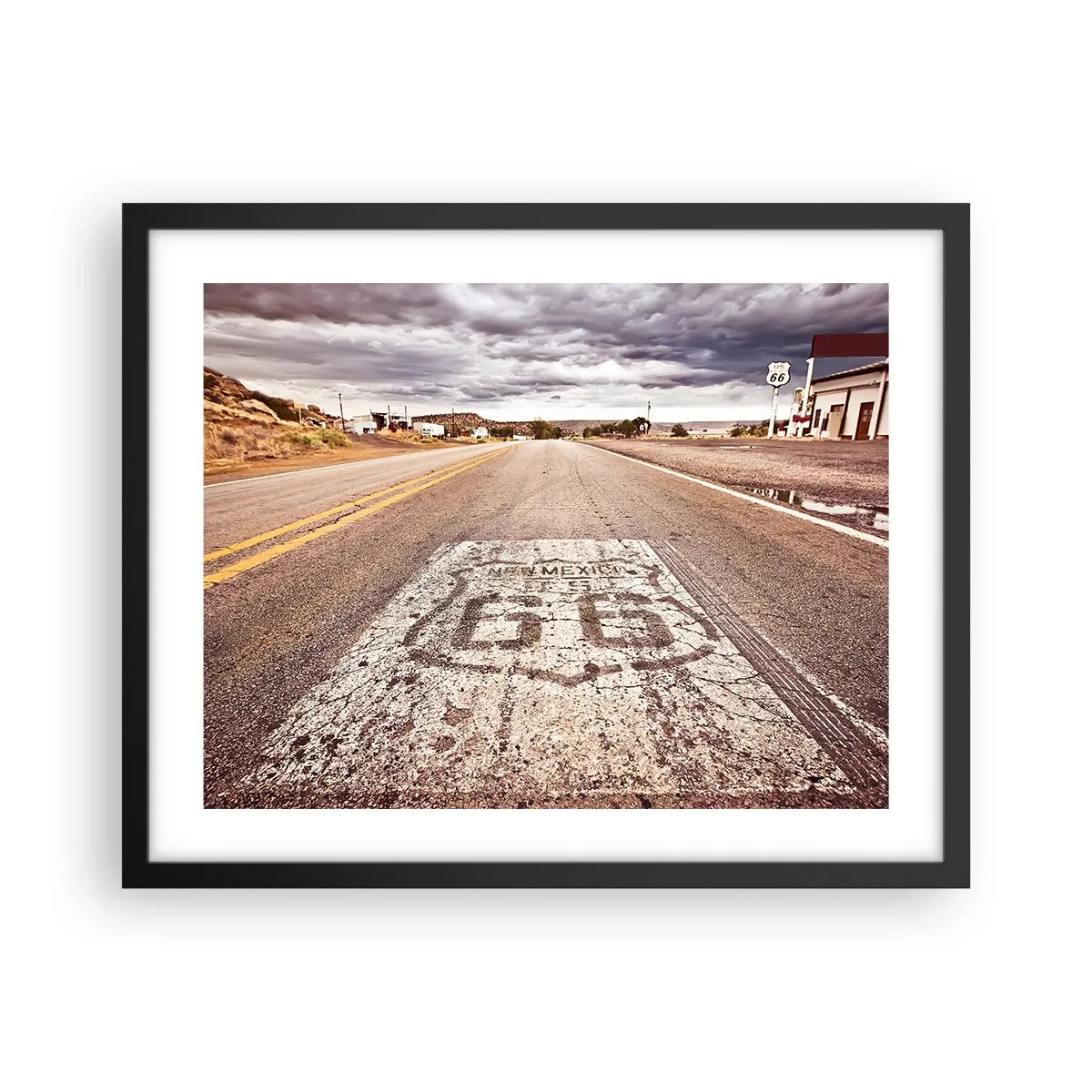 Poster in einem schwarzem Rahmen - Mother Road - eine amerikanische Legende - 50x40 cm