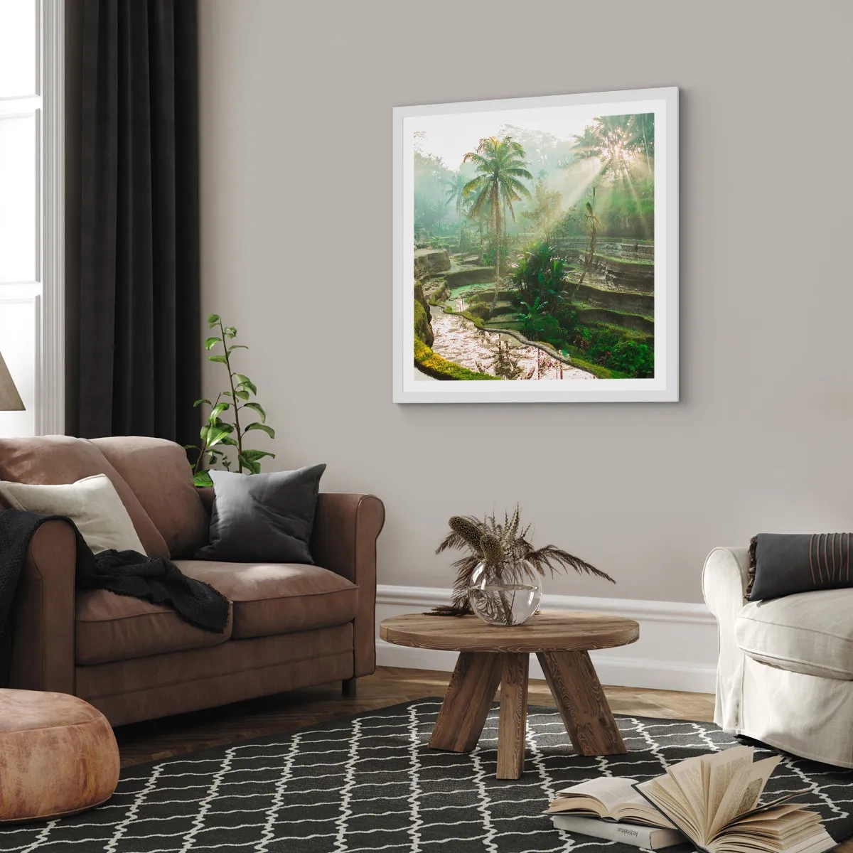 Poster in einem weißen Rahmen - In der Sonne aufwachsen - 60x60 cm