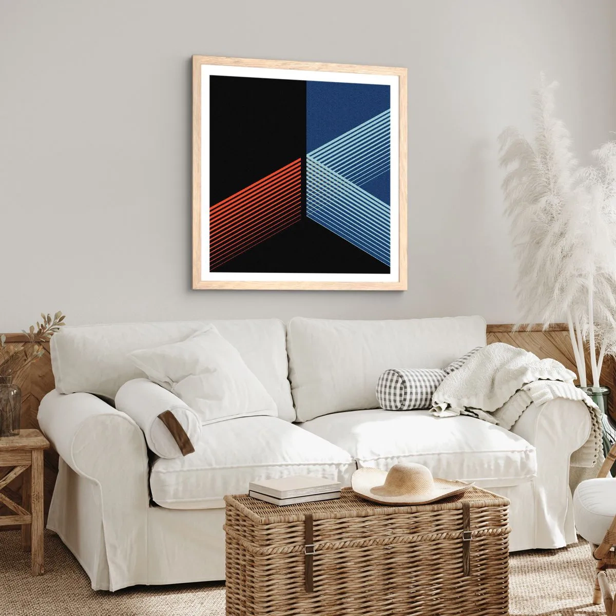 Poster in einem Rahmen aus heller Eiche - Eine einfache Geschichte - 30x30 cm