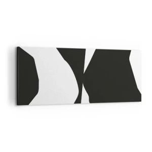 Bild auf Leinwand - Leinwandbild - Abstraktes Kontrastmuster in Schwarz und Weiß - 120x50cm - Positiv negativ - Moderne Wanddekoration für Wohnzimmer und Schlafzimmer ARTTOR