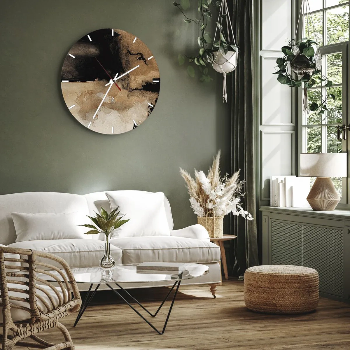 Wanduhr - Glasuhr - Faszinierende Abstraktion - 40x40 cm