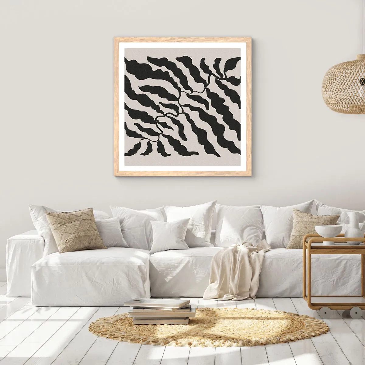 Poster in einem Rahmen aus heller Eiche - Natur des Quadrats - 50x50 cm