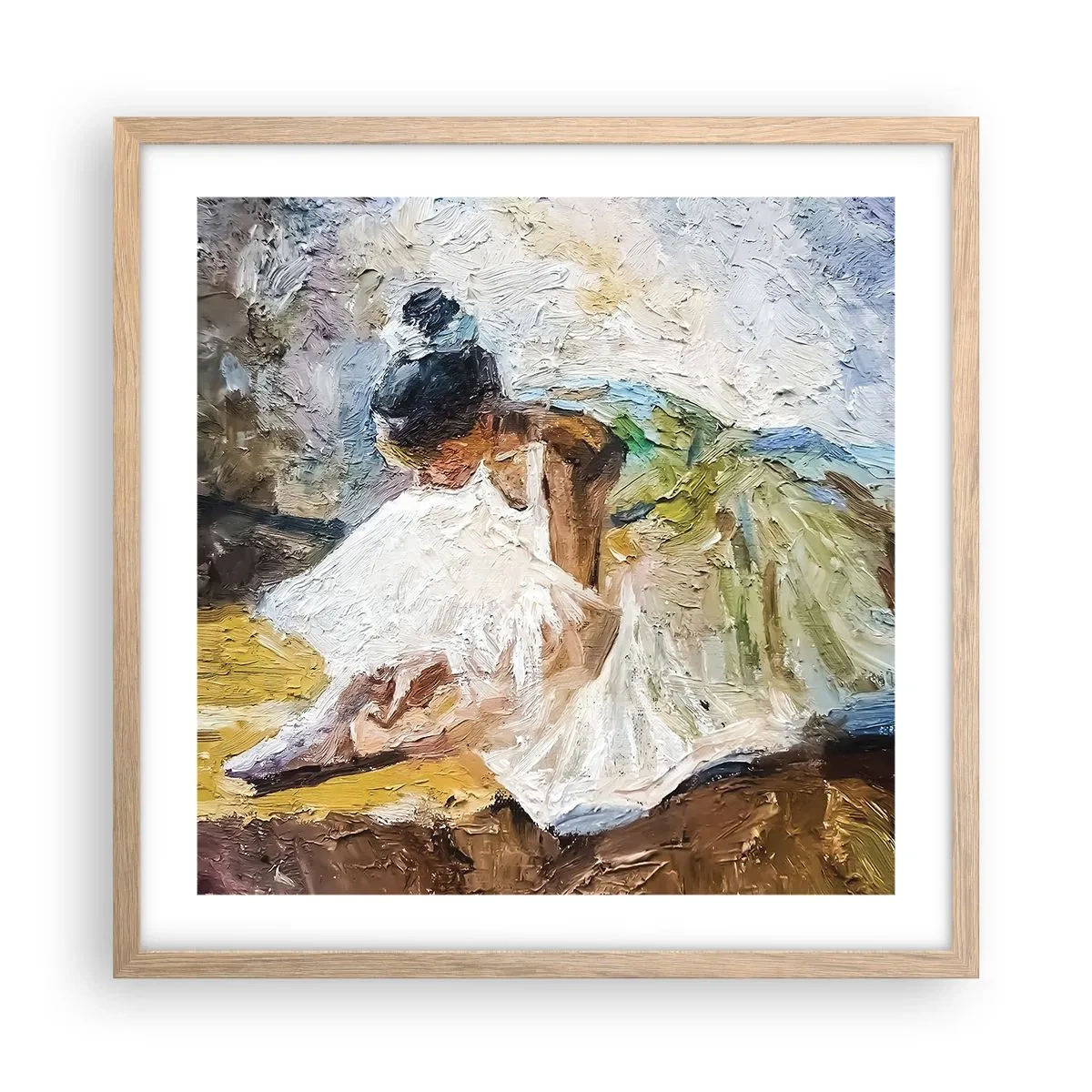 Poster in einem Rahmen aus heller Eiche - Aus einem Gemälde von Degas - 50x50 cm
