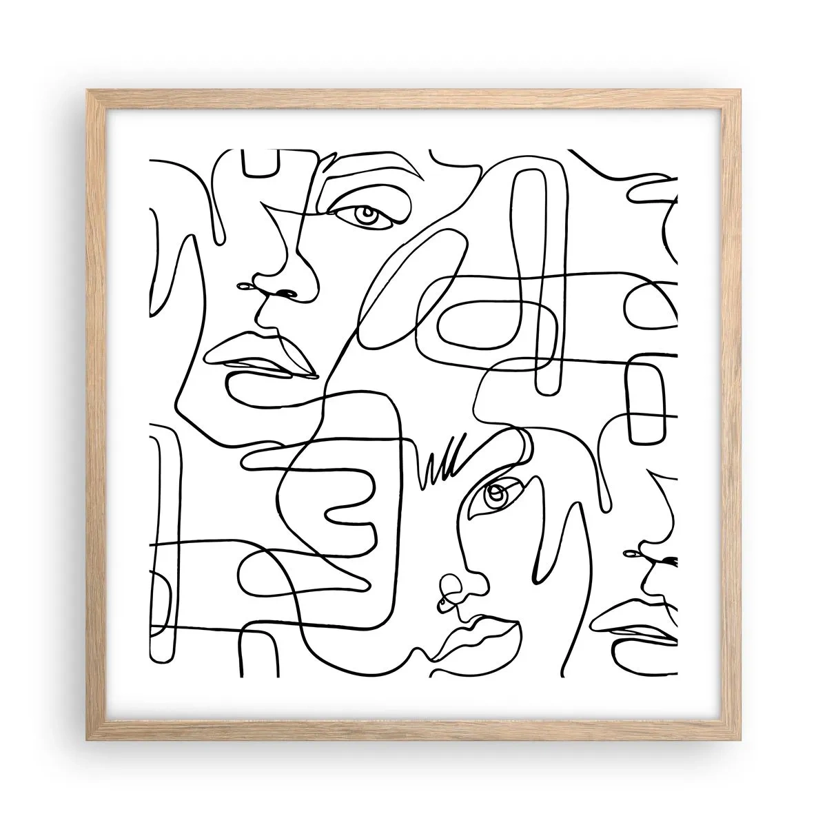 Poster in einem Rahmen aus heller Eiche - In verworrenen Gefühlen - 50x50 cm