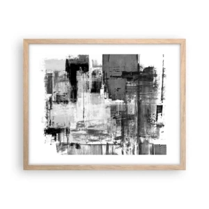 Poster in einem Rahmen aus heller Eiche - Wunderschönes Grau - 50x40 cm