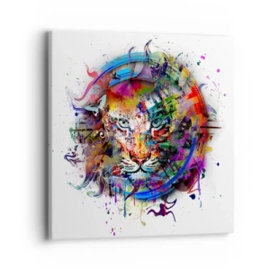 Bild auf Leinwand - Leinwandbild - Es lauert hinter einem Regenbogenschleier - 40x40 cm