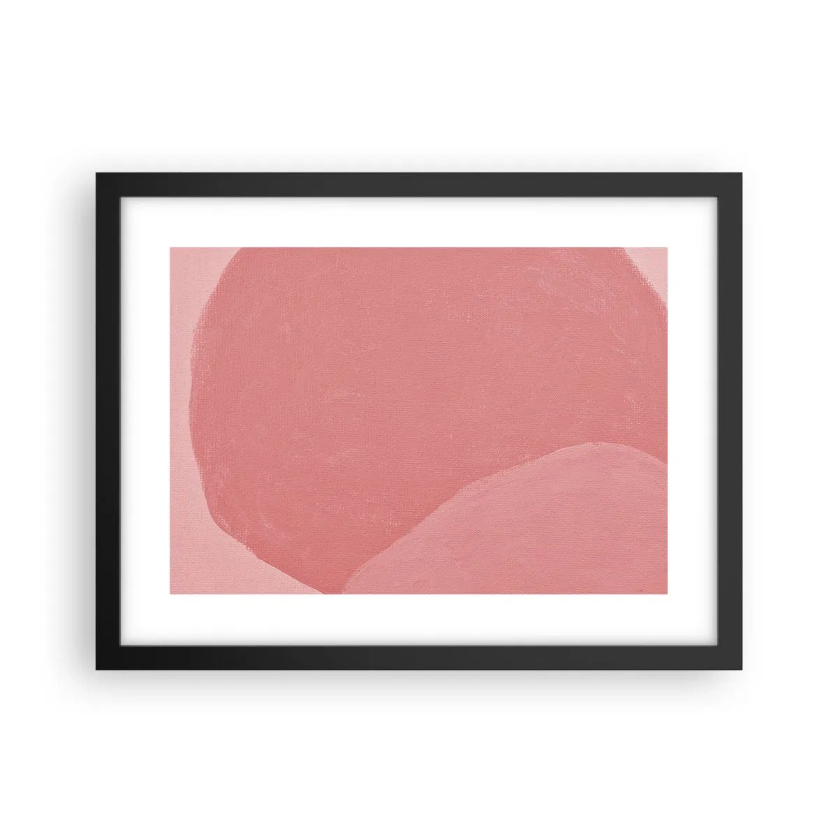 Poster in einem schwarzem Rahmen - Organische Komposition in Rosa - 40x30 cm