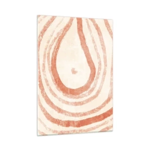 Glasbild - Bild auf glas - Abstrakte Korallenlinien in Form konzentrischer Kreise - 50x70cm - Korallenkreise – Komposition - Moderne Wanddekoration für Wohnzimmer und Schlafzimmer ARTTOR