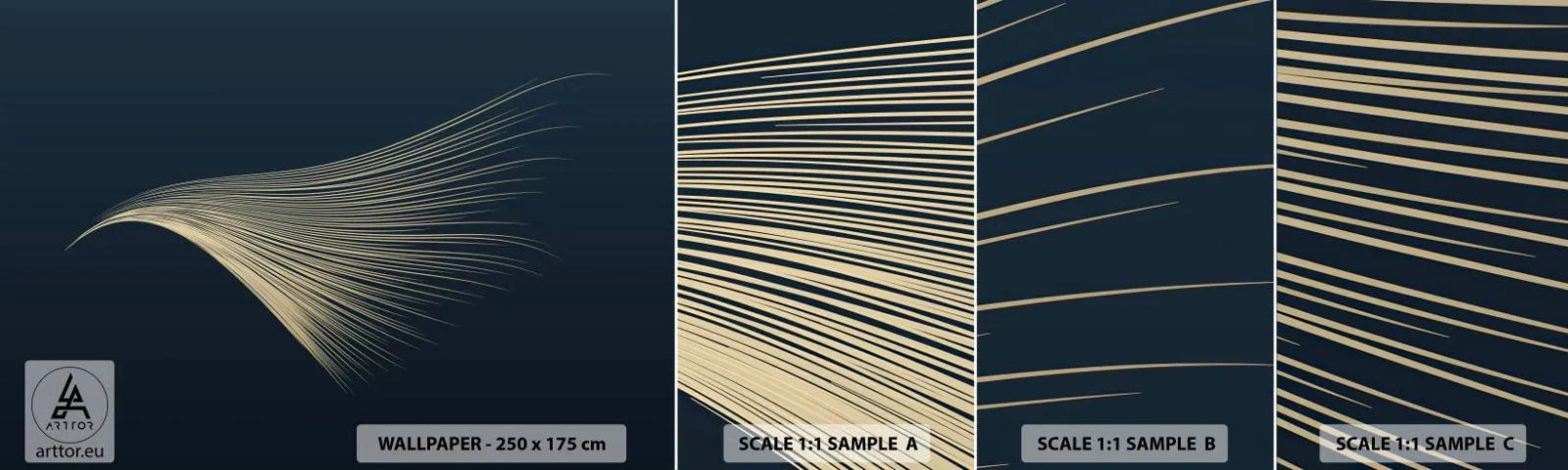 Fototapeten Muster Selbstklebend Deluxe Sticker - Wie das Haar eines Engels - Abstraktion, Stück, Grafik - 100x30 cm