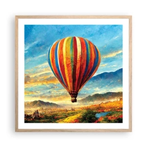 Poster in einem Rahmen aus heller Eiche - In der Stille sieht man mehr - 60x60 cm