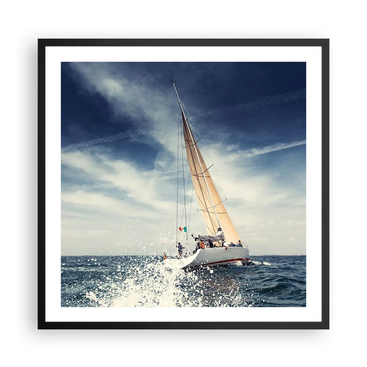 Poster in einem schwarzem Rahmen - Sie werden uns nicht einholen! - 60x60 cm