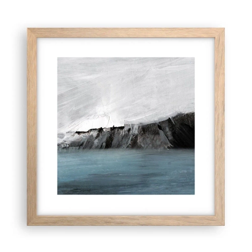 Poster in einem Rahmen aus heller Eiche - Wasser – Erde: Kampf der Naturelemente - 30x30 cm