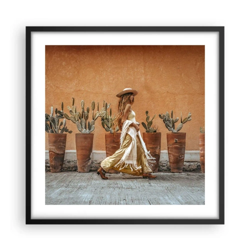 Poster in einem schwarzem Rahmen - Hippie-Stil - 50x50 cm