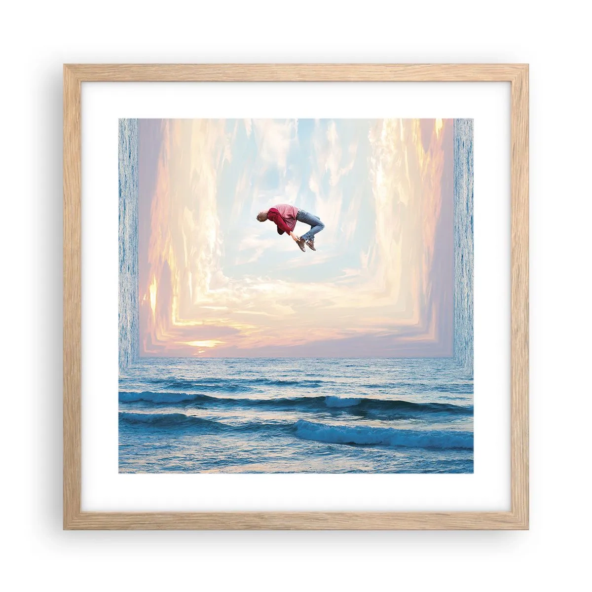 Poster in einem Rahmen aus heller Eiche - In eine andere Dimension - 40x40 cm