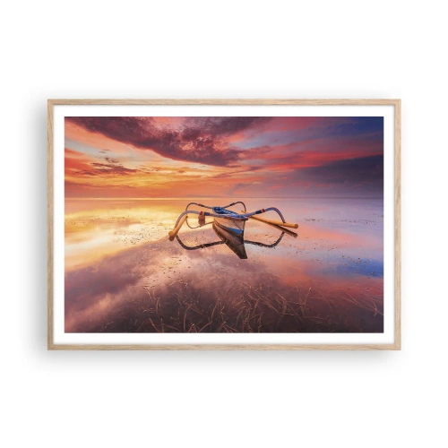 Poster in einem Rahmen aus heller Eiche - Die Ruhe eines tropischen Abends - 100x70 cm