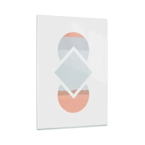 Glasbild - Bild auf glas - Ein minimalistisches Gemälde mit geometrischen Formen - 80x120cm - Die Situation ist klar - Moderne Wanddekoration für Wohnzimmer und Schlafzimmer ARTTOR